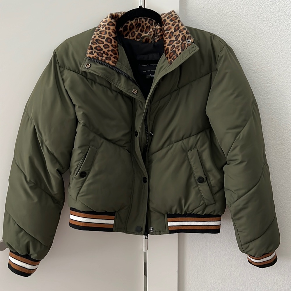 Sanctuary olive green puffer jacket